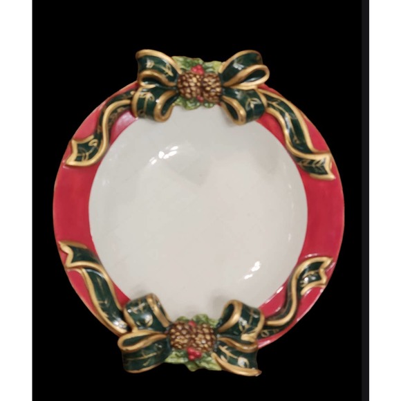 JC Penny Home Holiday Ribbon Ceramic Bowl - Picture 2 of 7